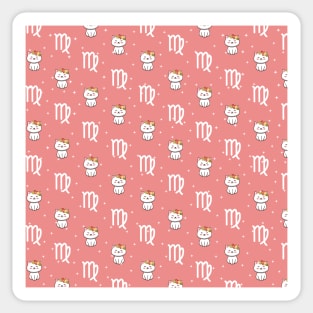 Virgo Zodiac Cat Pattern Sticker